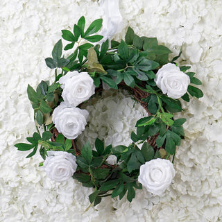 Create a Timeless Look with the White Real Touch Artificial Rose and Leaf Flower Garland Vine