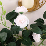 6ft | 20 Blush/Rose Gold Artificial Silk Roses Flower Garland Vine#whtbkgd
