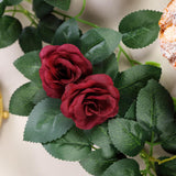 6ft | 20 Burgundy Artificial Silk Roses Flower Garland, Hanging Vine#whtbkgd