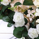 6ft | 20 Cream Artificial Silk Roses Flower Garland, Hanging Vine