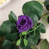 6ft | 20 Purple Artificial Silk Roses Flower Garland, Hanging Vine#whtbkgd