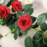 6ft | 20 Red Artificial Silk Roses Flower Garland, Hanging Vine#whtbkgd