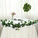 6ft | 20 White Artificial Silk Roses Flower Garland, Hanging Vine