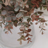 3 Pack | 13inch Frosted Green/Red Artificial Farmhouse Eucalyptus Leaf Stems