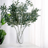 2 Bushes | 42inch Frosted Green Artificial Beech Leaf Branch, Faux Plant