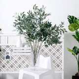 2 Bushes | 42inch Frosted Green Artificial Beech Leaf Branch, Faux Plant