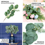 14 Stems | Real Touch 12" Artificial Eucalyptus Leaf Flower Bouquet