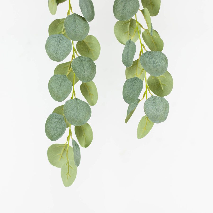 3 Pack | 41inch Green Real Touch Hanging Silk Silver Dollar Leaf Plant Stems