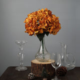 5 Bushes | Gold Artificial Silk Hydrangea Flower Bouquets