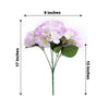 5 Bushes | Lavender Lilac Artificial Silk Hydrangea Flower Bouquets