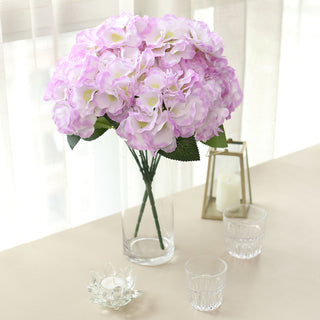 Lavender Lilac Artificial Silk Hydrangea Flower Bouquets