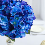 5 Bushes | Royal Blue Artificial Silk Hydrangea Flower Bouquets#whtbkgd