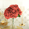5 Bushes | Burgundy Artificial Silk Hydrangea Flower Bouquets