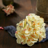 10 Flower Heads | Yellow Artificial Hydrangea Stems, DIY Home Wedding Floral Decor#whtbkgd