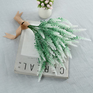 Add a Touch of Elegance with Green/White Artificial Lavender Flower Plant Stems