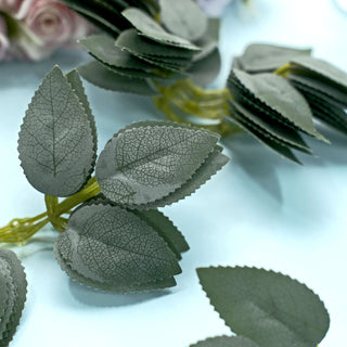 Durable and Realistic Frosted Green Rose Leaves