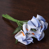 60 Stems | Mini Blue Artificial Foam Like Single Calla Lily Flowers