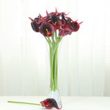 20 Stems | 14inch Burgundy Artificial Poly Foam Calla Lily Flowers