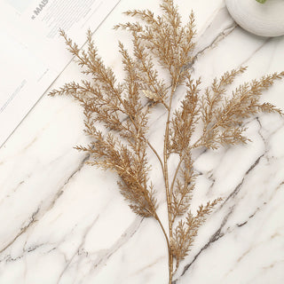 Elevate Your Event Decor with Metallic Gold Artificial Fern