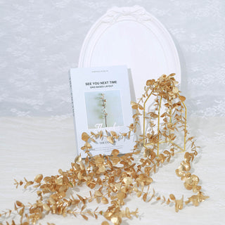 Add a Touch of Glamour with Metallic Gold Artificial Eucalyptus Leaf Garland