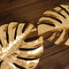 3 Pack | 29inch Metallic Gold Artificial Monstera Leaf Stems, Faux Palm Leaves
