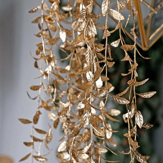 Create a Stunning Flair with Shiny Gold Fake Hanging Plants