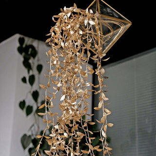 Add a Touch of Elegance with Metallic Gold Artificial Hanging Willow Leaf Stem Vines