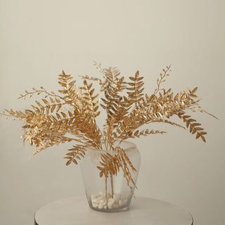 Add a Touch of Luxury with Metallic Gold Artificial Fern Leaf Bouquets