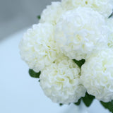 4 Bushes | Ivory Artificial Silk Chrysanthemum Flowers, Faux Mums#whtbkgd