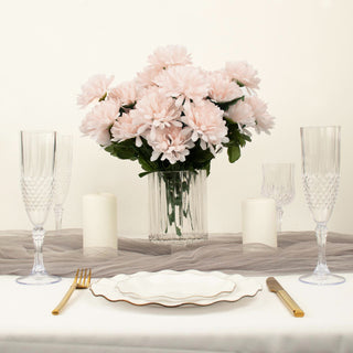 Create a Lasting Impression with Blush Artificial Silk Chrysanthemum Flower Bouquets