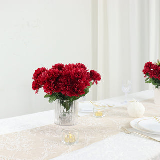 Create a Stunning Atmosphere with Burgundy Artificial Silk Chrysanthemum Flower Bouquets