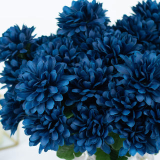 Blissful Navy Blue Artificial Silk Chrysanthemum Flower Bouquets for Every Occasion