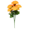 12 Bushes | Orange Artificial Silk Chrysanthemum Flower Bouquets#whtbkgd