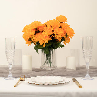 Create Memorable Event Decorations with Orange Artificial Silk Chrysanthemum Flower Bouquets