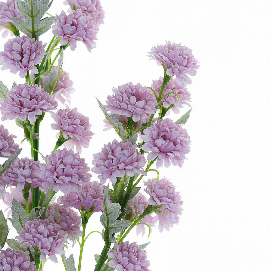 2 Bushes | 33inch Lavender Lilac Artificial Chrysanthemum Mum Flower Bouquets#whtbkgd