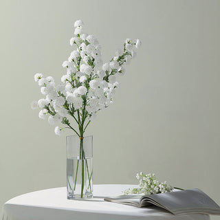Enhance Your Décor with 2 Bushes of White Artificial Silk Chrysanthemum Mum Flower Bouquets