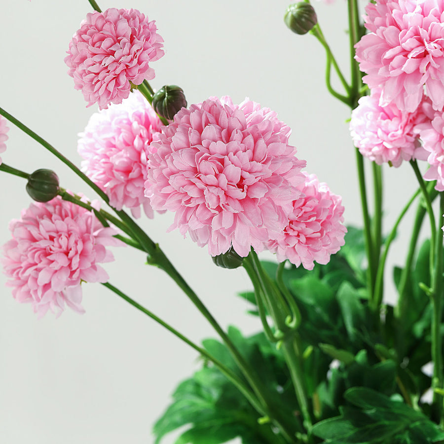 2 Bushes | 33" Blush/Rose Gold Artificial Mums Spray, Faux Chrysanthemum Flower Bouquet#whtbkgd