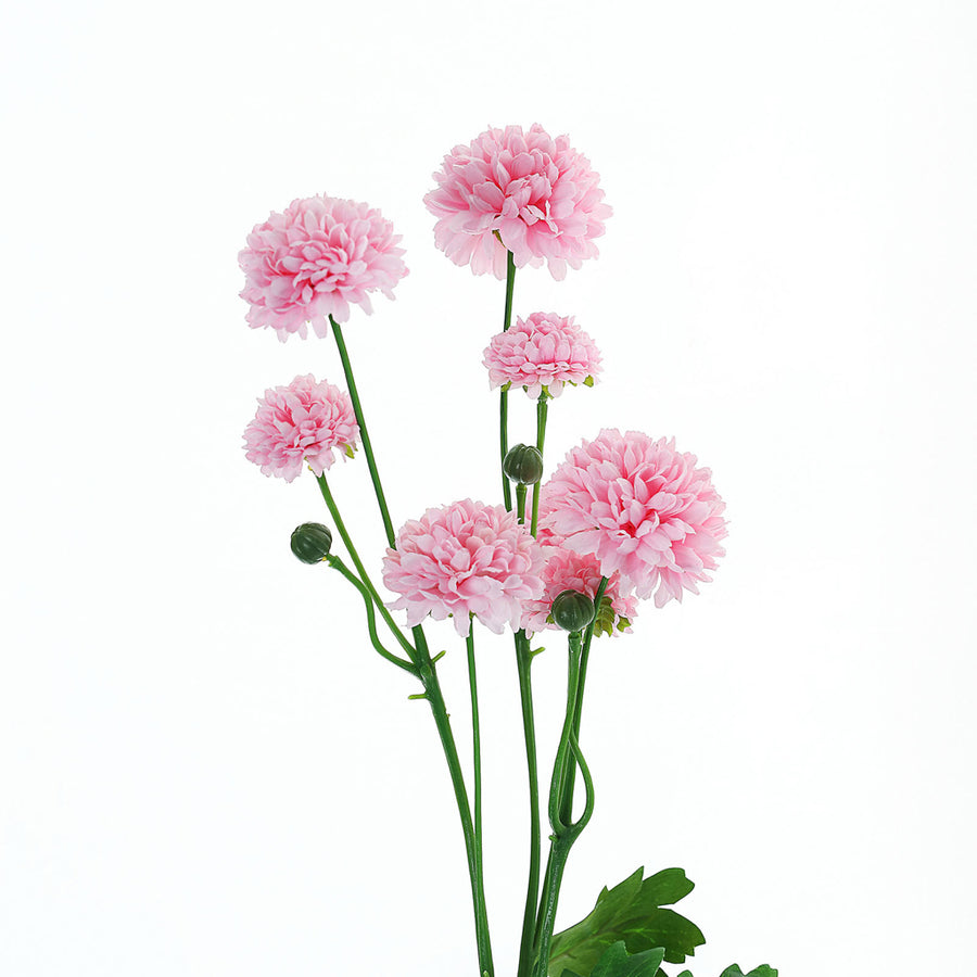 2 Bushes | 33" Blush/Rose Gold Artificial Mums Spray, Faux Chrysanthemum Flower Bouquet
