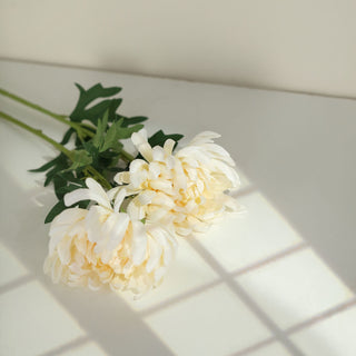 Enhance Your Space with Ivory 27" Artificial Silk Chrysanthemum Bouquet Flowers