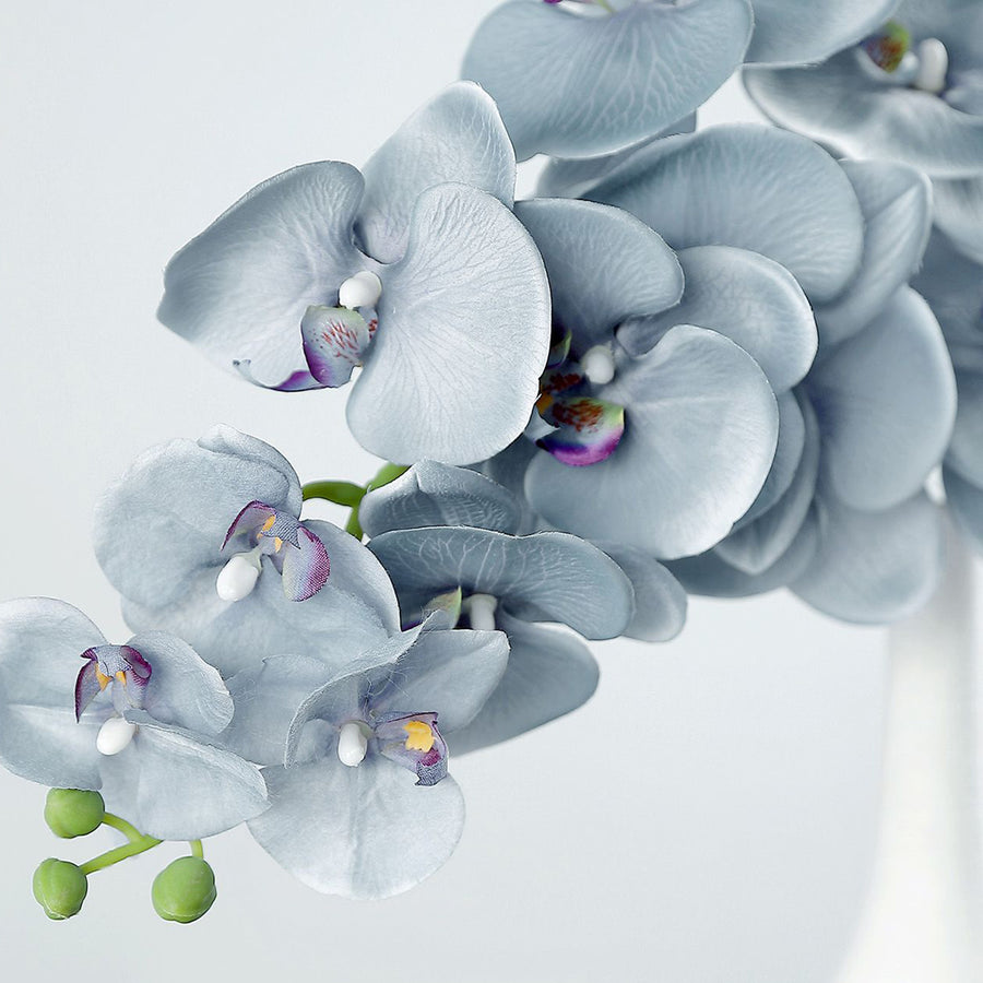 2 Stems | 40inch Tall Charcoal Gray Artificial Silk Orchid Flower Bouquets#whtbkgd