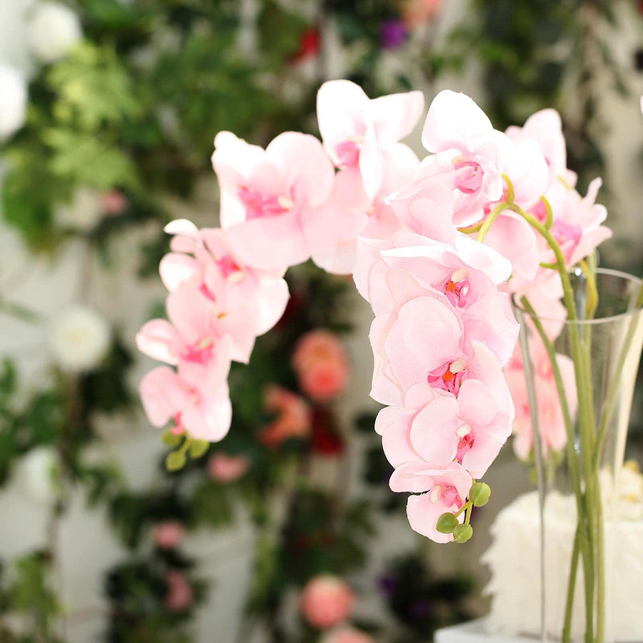 2 Stems | 40inch Tall Pink Artificial Silk Orchid Flower Bouquets