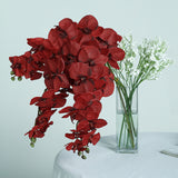 2 Stems | 40inch Tall Red Artificial Silk Orchid Flower Bouquets
