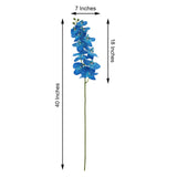 2 Stems | 40inch Tall Royal Blue Artificial Silk Orchid Flower Bouquets