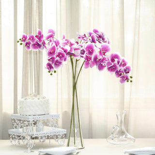 Elegant White/Purple Artificial Silk Orchid Flower Bouquets