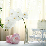 2 Stems | 40inch Tall White Artificial Silk Orchid Flower Bouquets