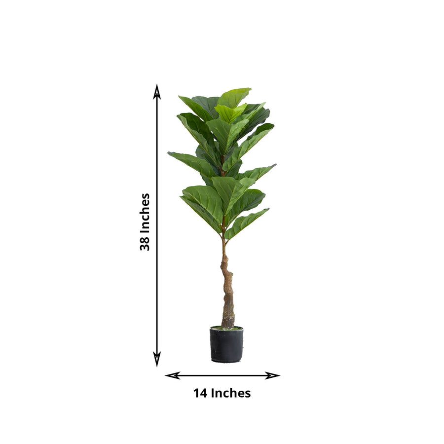 2 Pack | 3ft Artificial Fiddle Leaf Fig Tree Potted Indoor Planter