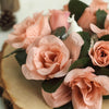 4 Pack | 3inch Dusty Rose Artificial Silk Rose Flower Candle Ring Wreaths#whtbkgd