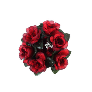 Create a Magical Atmosphere with Artificial Silk Rose Flower Candle Ring Wreaths