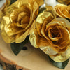 4 Pack | 3inch Gold Artificial Silk Rose Flower Candle Ring Wreaths#whtbkgd