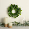 2 Pack | 4inches Green Artificial Boxwood Leaf Pillar Candle Ring Wreaths